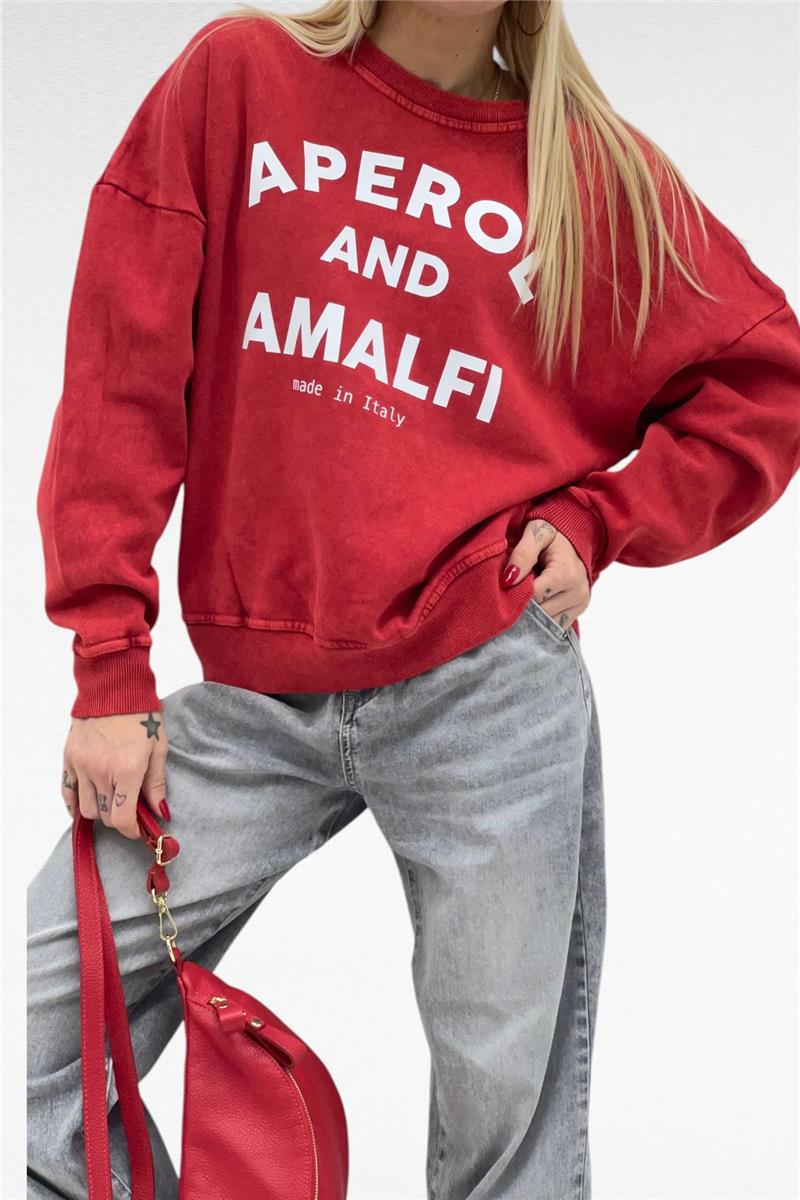 felpa paricollo leggermente felpata aperol